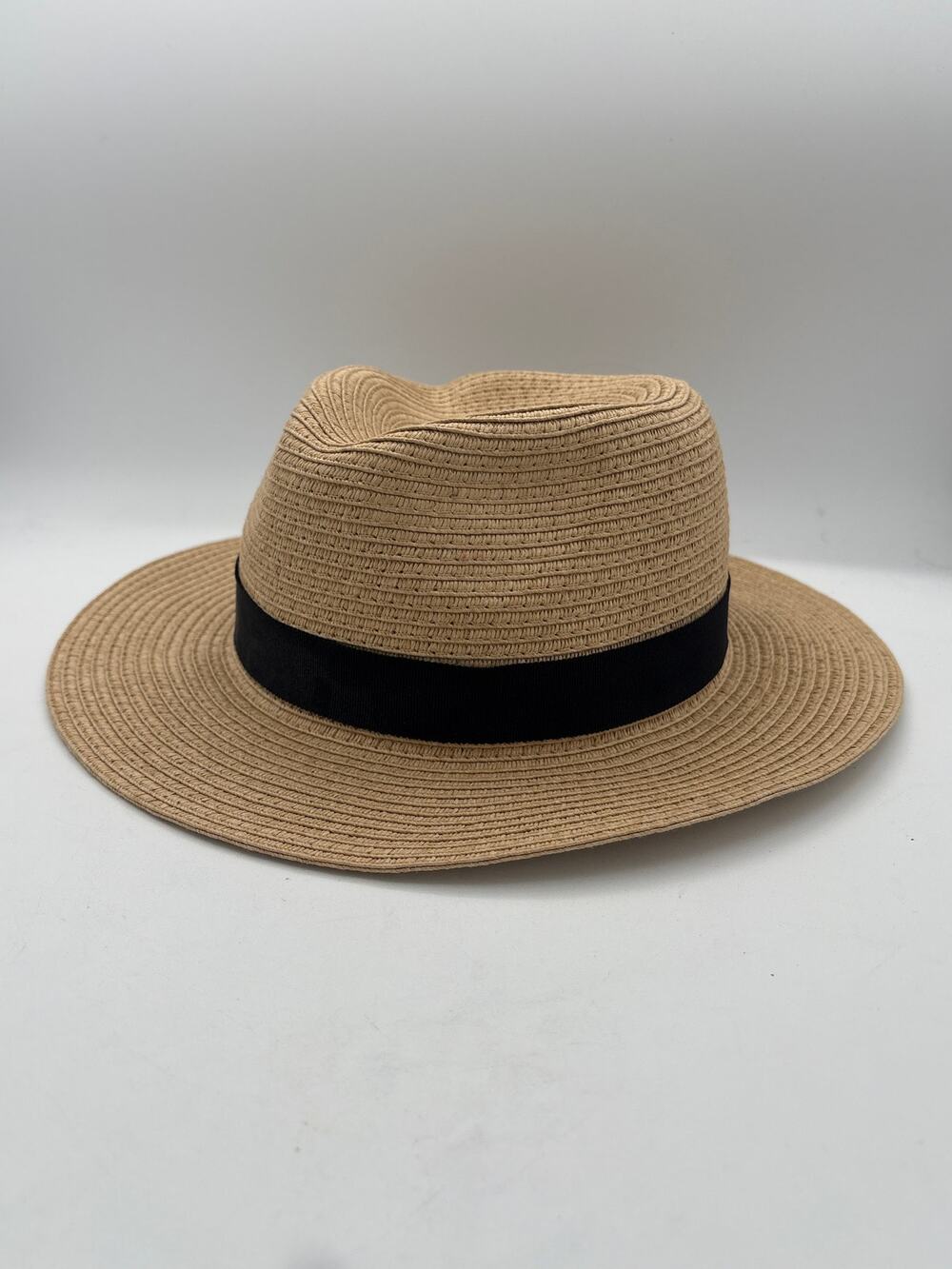 Women’s Madewell Tan Woven Fedora w/ Black Ribbon